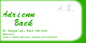 adrienn back business card